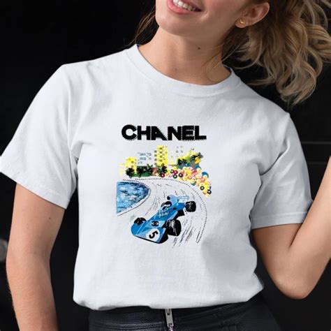 chanel race car shirt|chanel f1 tees price.